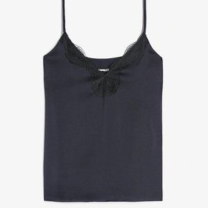 Express Satin Lace Trim V-Neck Cami